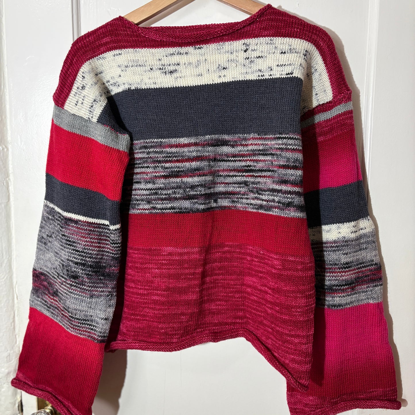 CHERRY COLA BLOCK KNIT LONG SLEEVE