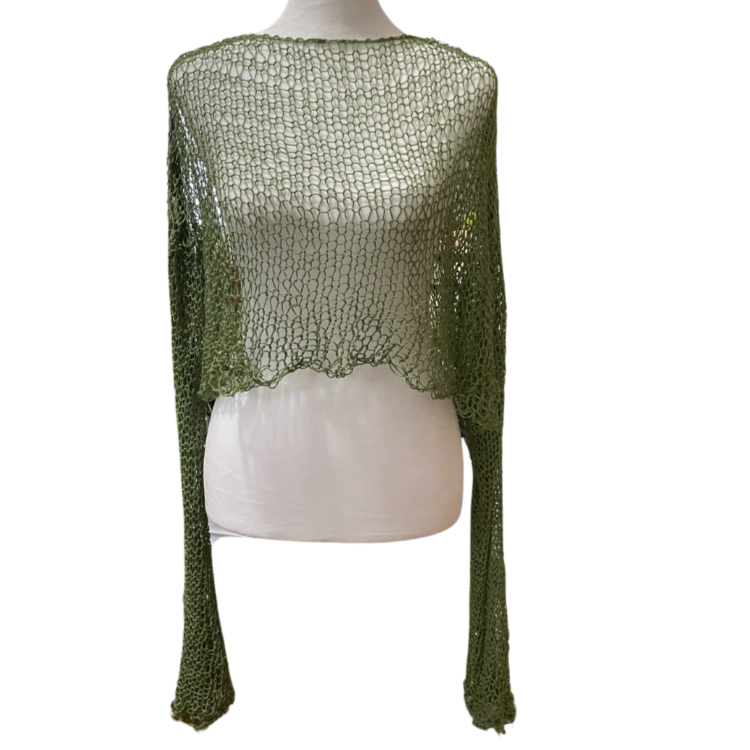 GREEN GRASS LOOSE KNIT LONGSLEEVE