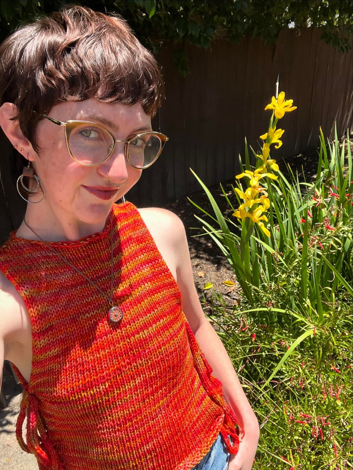 ORANGE TREE TIE TOP