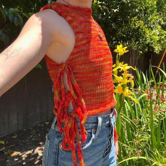 ORANGE TREE TIE TOP