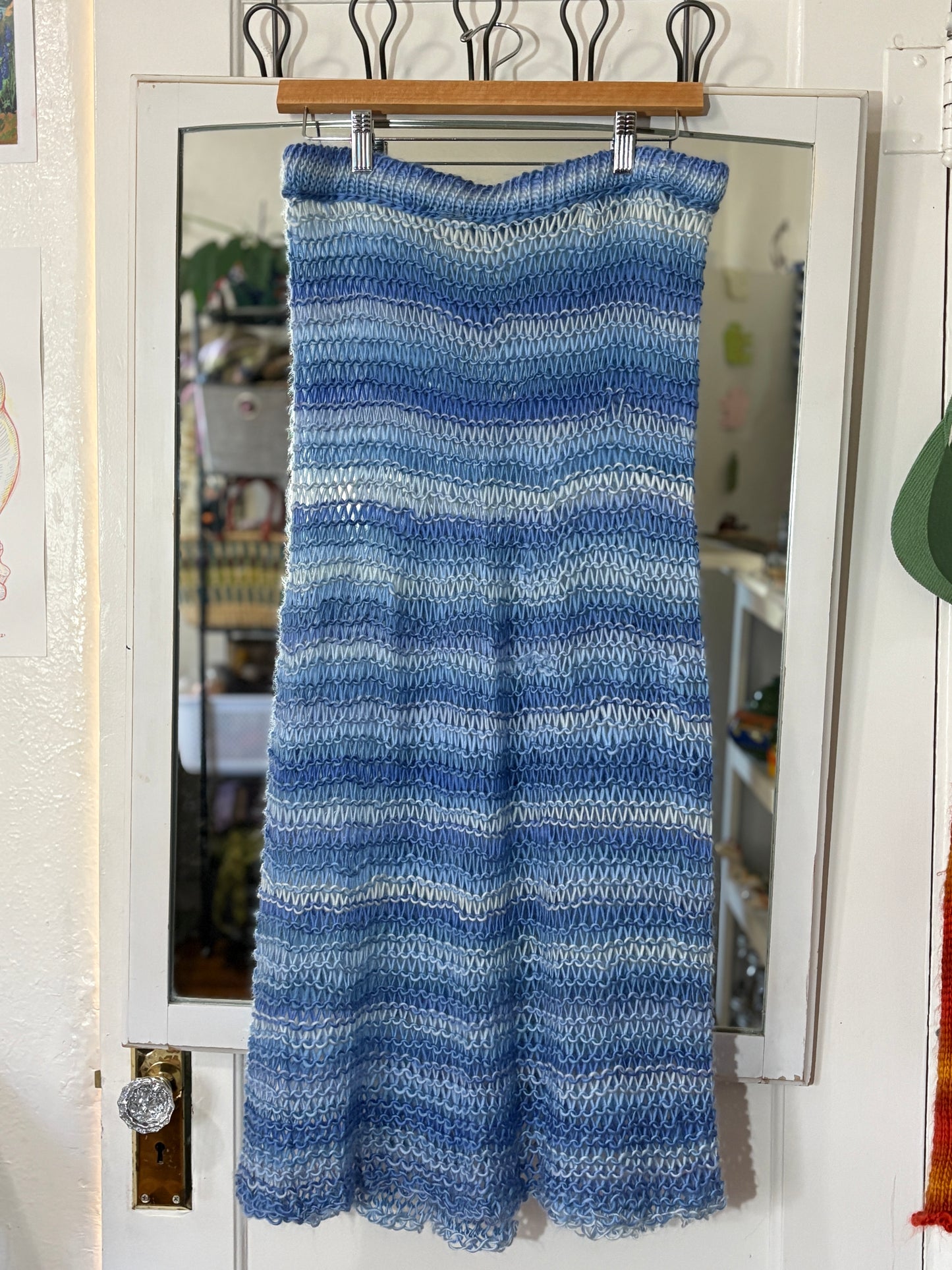 OCEAN TIDES BLUE MAXI SKIRT