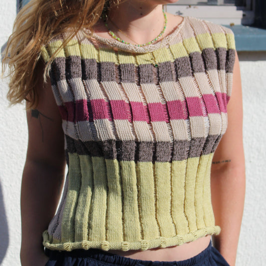 MUSTARD COLORBLOCK KNIT SHORT