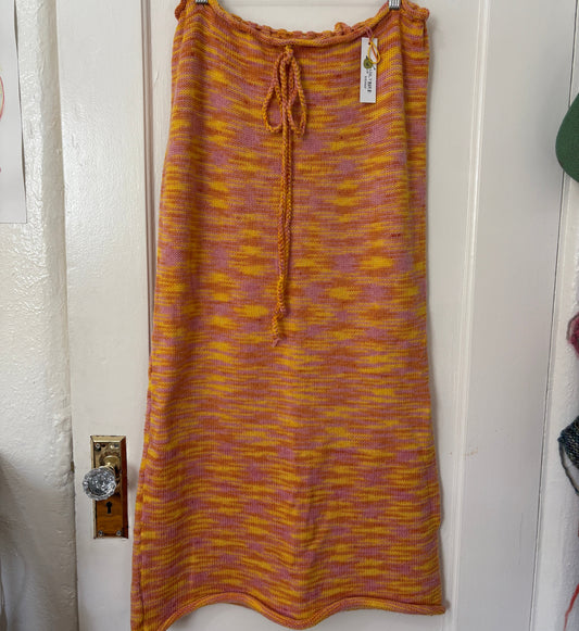 ORANGE SWEETIE KNIT MAXI SKIRT