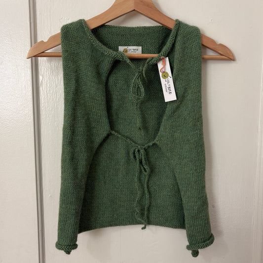 FOREST GREEN FRONT TIE TOP