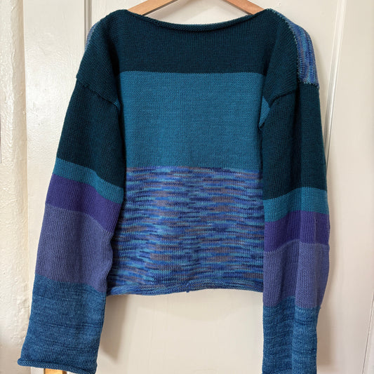 DEEP OCEAN BLUE KNIT LONG SLEEVE