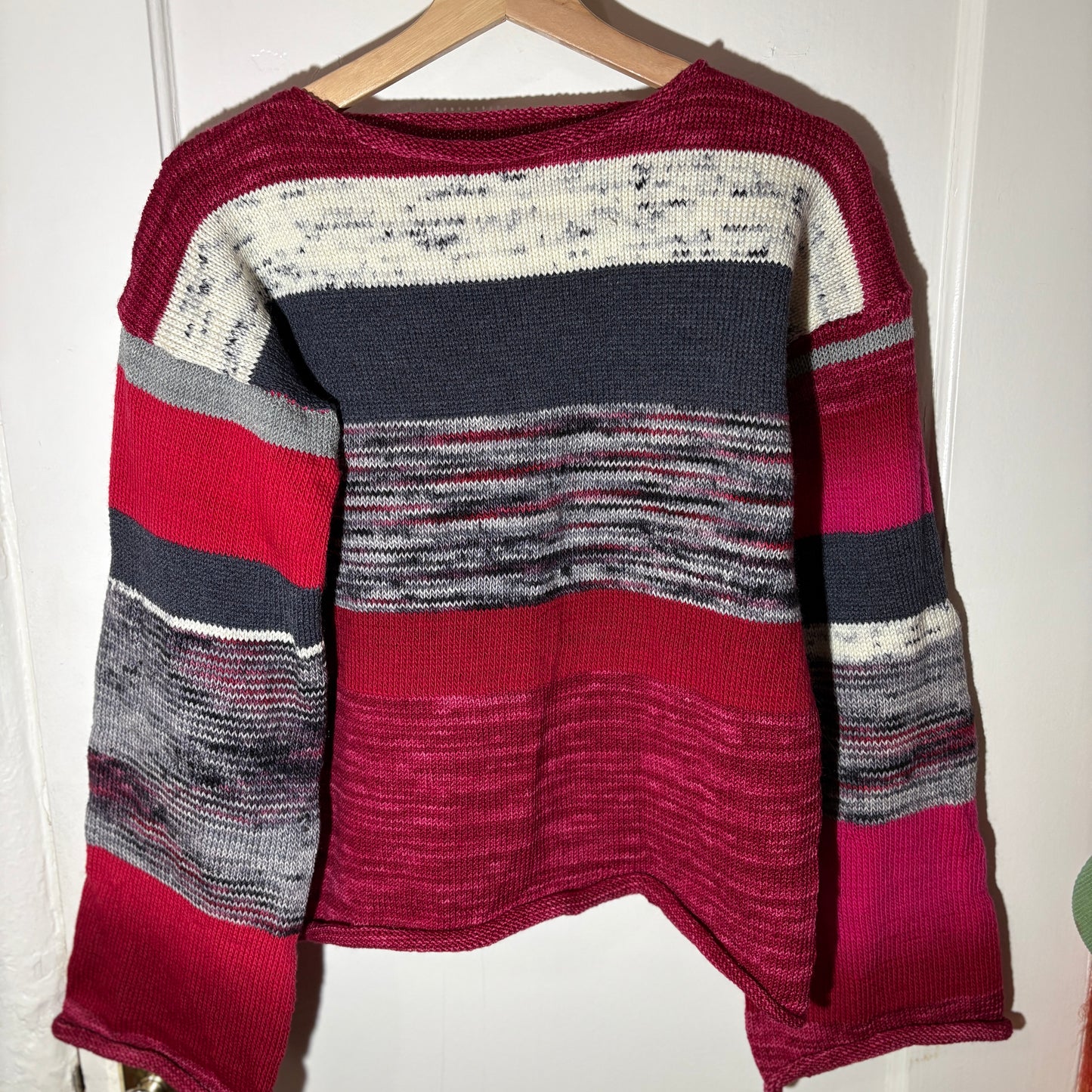 CHERRY COLA BLOCK KNIT LONG SLEEVE