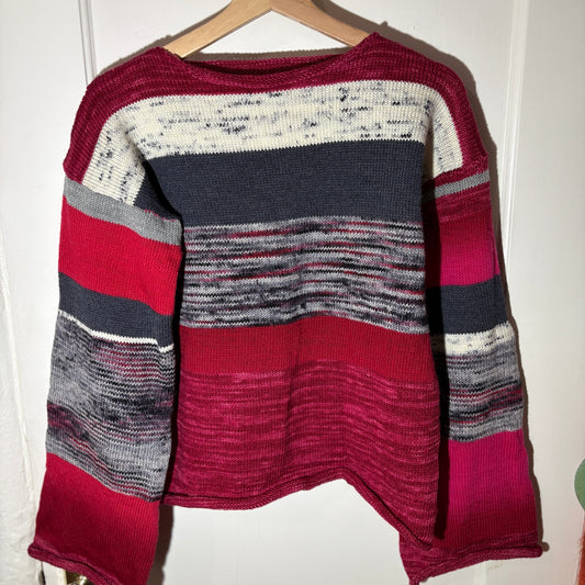 CHERRY COLA BLOCK KNIT LONG SLEEVE