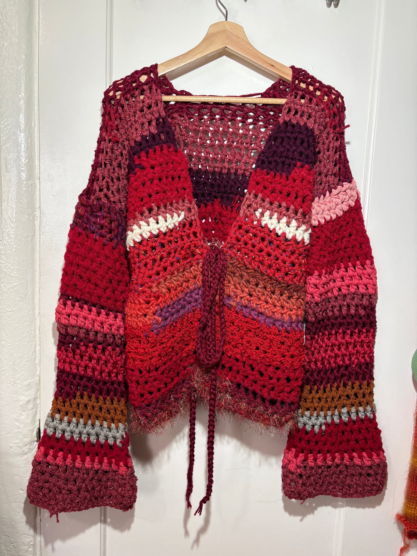 RED VELVET CUPCAKE CROCHET CARDIGAN