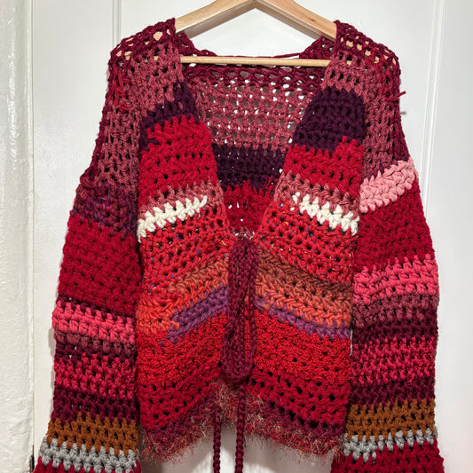 RED VELVET CUPCAKE CROCHET CARDIGAN