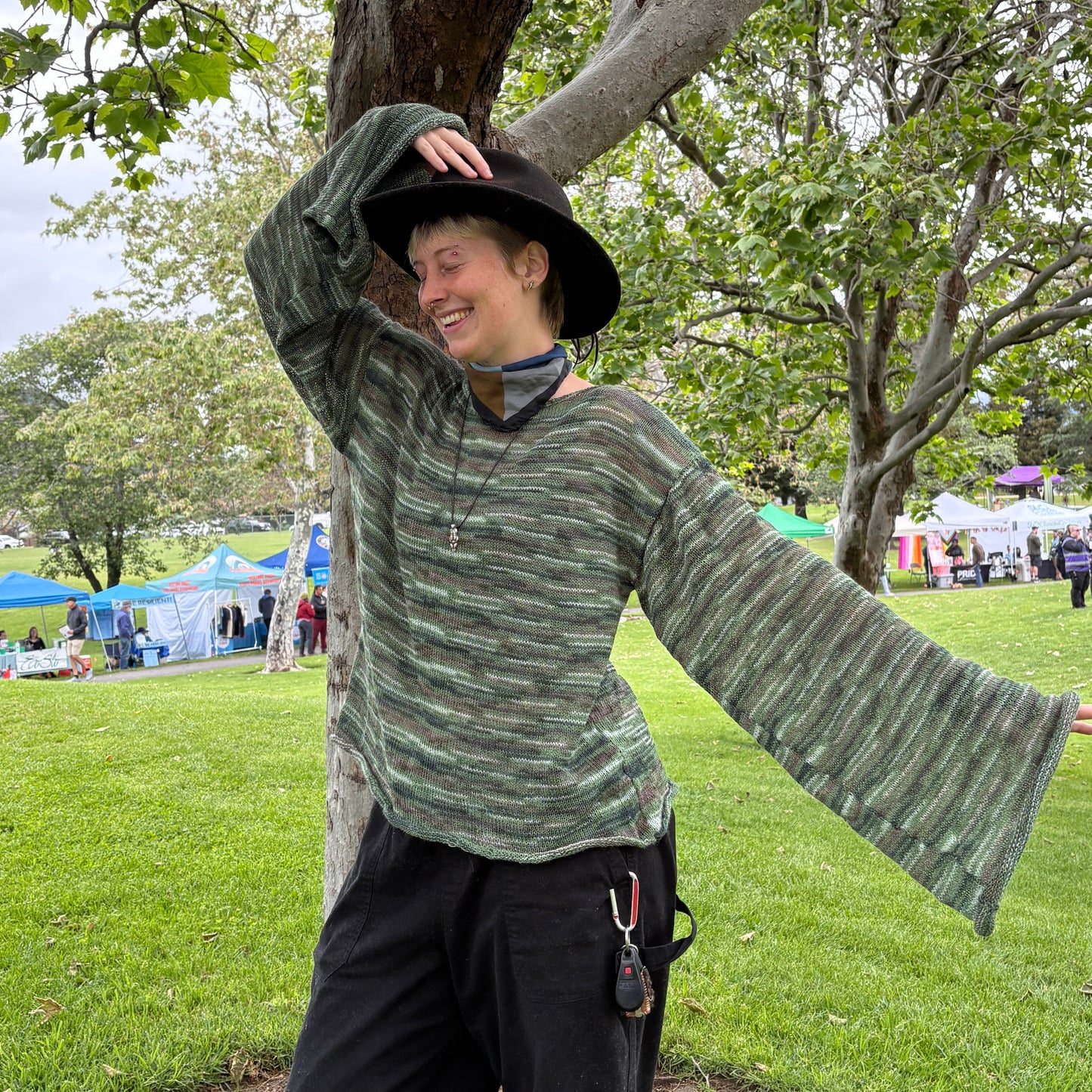 FOREST FLOOR GREEN KNIT LONG SLEEVE