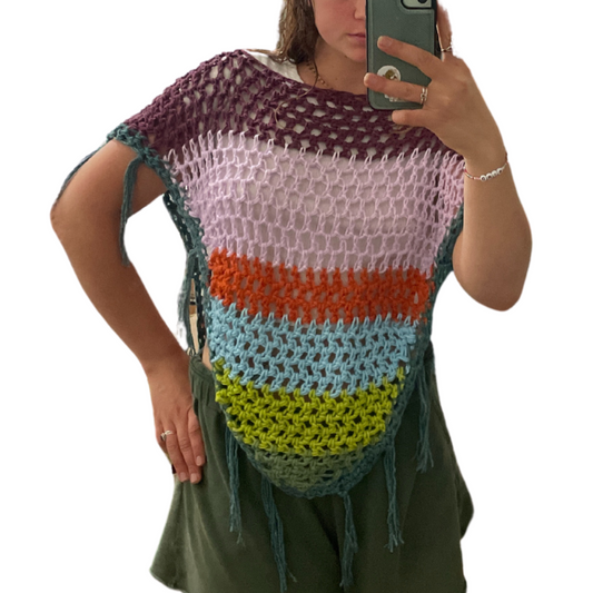 SKITTLES CROCHET PONCHO
