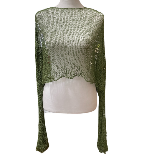 GREEN GRASS LOOSE KNIT LONGSLEEVE